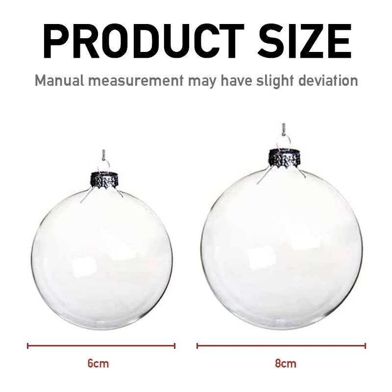 10 komada božićne prozirne kuglice, plastične kutije s kuglicama za božićno drvce, ukras s kuglicama DIY prazne viseće kuglice, ukras za zabavu