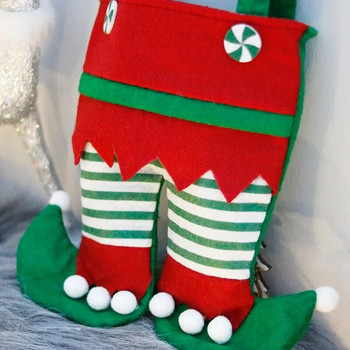 Χριστουγεννιάτικη τσάντα δώρου Non Woven Elf Clothing Santa Claus Candy bag 2024 Noel Feliz Navidad Merry Christmas Supplies Kids Favor