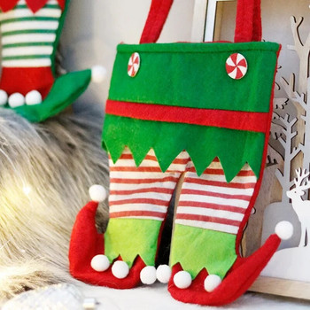 Χριστουγεννιάτικη τσάντα δώρου Non Woven Elf Clothing Santa Claus Candy bag 2024 Noel Feliz Navidad Merry Christmas Supplies Kids Favor