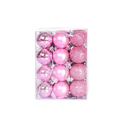 Jauns 24 x plastmasas baubļu bumbiņu Ziemassvētku eglītes piekaramie kuloni Ornamenta apaļš kulons