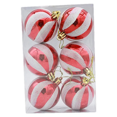 Κόκκινες λευκές χριστουγεννιάτικες μπάλες Διακοσμήσεις χριστουγεννιάτικων δέντρων 12τμχ Χριστουγεννιάτικες μπάλες Χριστουγεννιάτικα στολίδια Σετ για Χριστουγεννιάτικο Δέντρο Σπίτι