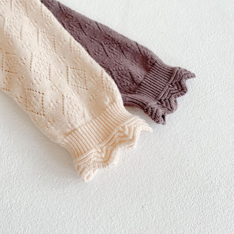 2023 Ανοιξιάτικο φθινόπωρο βρεφικό κορμάκι μακρυμάνικο τετράγωνο κούφιο πλεκτό φόρμα για νεογέννητα βρεφικά κοριτσίστικα ρούχα νήπιο One Piece