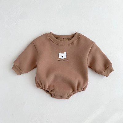 Κορεάτικη φόρμα για νεογέννητα Βρεφικά μπλουζάκια για κορίτσια Rompers Χειμερινά βρεφικά ρούχα για αγόρια Bear Fleece Ζεστά μακρυμάνικα φορμάκια