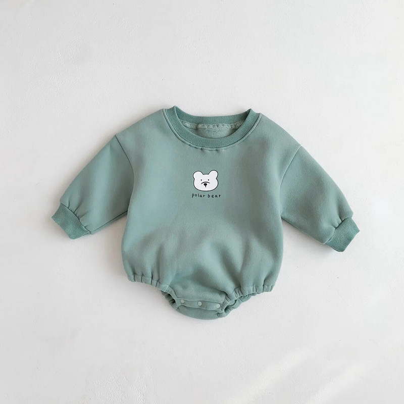 Κορεάτικη φόρμα για νεογέννητα Βρεφικά μπλουζάκια για κορίτσια Rompers Χειμερινά βρεφικά ρούχα για αγόρια Bear Fleece Ζεστά μακρυμάνικα φορμάκια