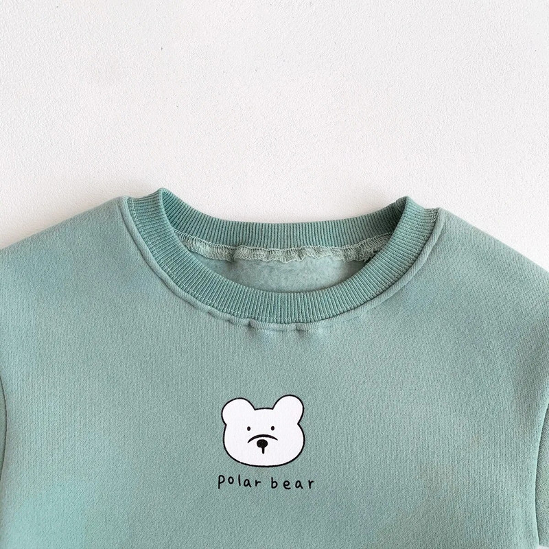 Κορεάτικη φόρμα για νεογέννητα Βρεφικά μπλουζάκια για κορίτσια Rompers Χειμερινά βρεφικά ρούχα για αγόρια Bear Fleece Ζεστά μακρυμάνικα φορμάκια