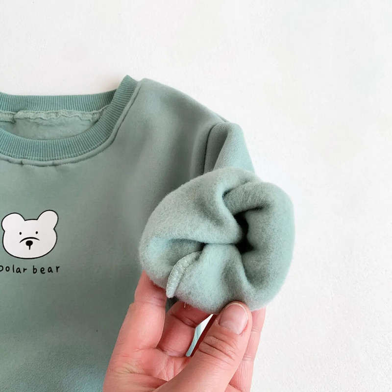 Κορεάτικη φόρμα για νεογέννητα Βρεφικά μπλουζάκια για κορίτσια Rompers Χειμερινά βρεφικά ρούχα για αγόρια Bear Fleece Ζεστά μακρυμάνικα φορμάκια