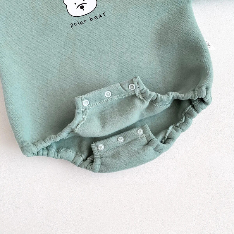 Κορεάτικη φόρμα για νεογέννητα Βρεφικά μπλουζάκια για κορίτσια Rompers Χειμερινά βρεφικά ρούχα για αγόρια Bear Fleece Ζεστά μακρυμάνικα φορμάκια