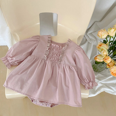 Jednodijelni kombinezon za novorođenčad od 0 do 2 godine Jednodijelni kombinezon za dojenčad 2023 Proljetna, tanka pamučna odjeća dugih rukava za djevojčice