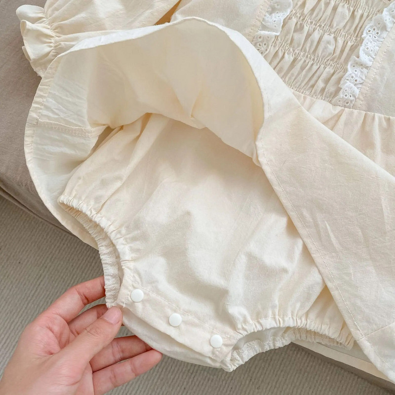 Jednodijelni kombinezon za novorođenčad od 0 do 2 godine Jednodijelni kombinezon za dojenčad 2023 Proljetna, tanka pamučna odjeća dugih rukava za djevojčice