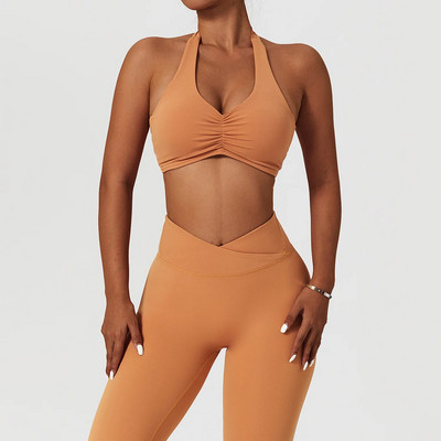 Γυμναστήριο Γυναικείο σετ δύο τεμαχίων Σέξι σουτιέν χωρίς ραφή Αθλητική προπόνηση Ρούχα για τρέξιμο 2 τμχ Γυναικείο Σετ γιόγκα Active Gym Wear Sport κοστούμι