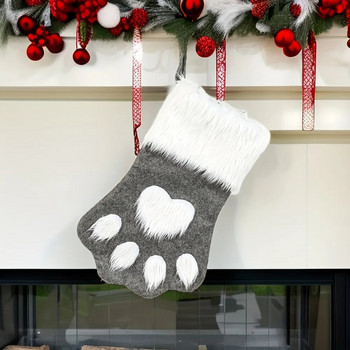 Χριστουγεννιάτικες κάλτσες κάλτσες 2024 Δώρο τσάντα καραμέλας σκύλος γάτα πόδι άλκη χριστουγεννιάτικο δέντρο στολίδι Κρεμαστό πάρτι στο σπίτι Διακόσμηση τζάκι