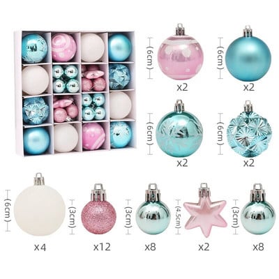 42-44 ΤΕΜ/Σετ Κρεμάστρες Χριστουγεννιάτικης Μπάλας σε Κουτιά 6cm Σετ Κουτί δώρου Ζωγραφισμένο σε ειδικό σχήμα Χριστουγεννιάτικο Δέντρο Διακόσμηση Μενταγιόν για πάρτι σπιτιού