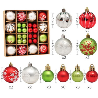 42-44 ΤΕΜ/Σετ Κρεμάστρες Χριστουγεννιάτικης Μπάλας σε Κουτιά 6cm Σετ Κουτί δώρου Ζωγραφισμένο σε ειδικό σχήμα Χριστουγεννιάτικο Δέντρο Διακόσμηση Μενταγιόν για πάρτι σπιτιού