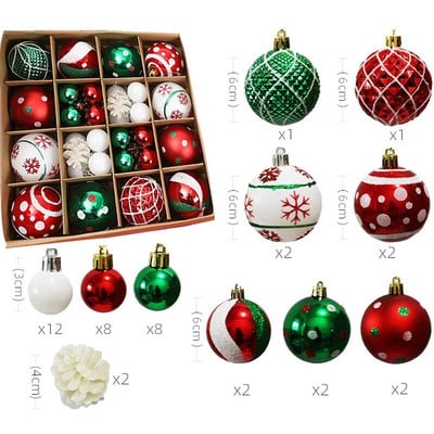 42-44 ΤΕΜ/Σετ Κρεμάστρες Χριστουγεννιάτικης Μπάλας σε Κουτιά 6cm Σετ Κουτί δώρου Ζωγραφισμένο σε ειδικό σχήμα Χριστουγεννιάτικο Δέντρο Διακόσμηση Μενταγιόν για πάρτι σπιτιού