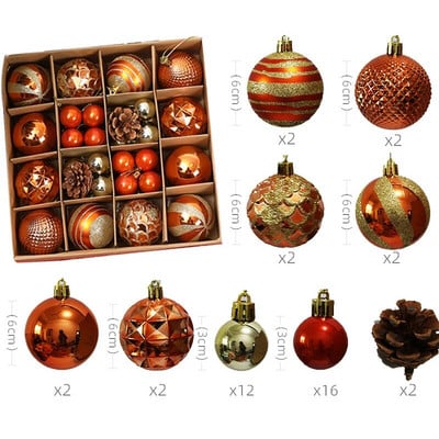 42-44 ΤΕΜ/Σετ Κρεμάστρες Χριστουγεννιάτικης Μπάλας σε Κουτιά 6cm Σετ Κουτί δώρου Ζωγραφισμένο σε ειδικό σχήμα Χριστουγεννιάτικο Δέντρο Διακόσμηση Μενταγιόν για πάρτι σπιτιού