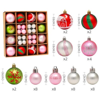 42-44 ΤΕΜ/Σετ Κρεμάστρες Χριστουγεννιάτικης Μπάλας σε Κουτιά 6cm Σετ Κουτί δώρου Ζωγραφισμένο σε ειδικό σχήμα Χριστουγεννιάτικο Δέντρο Διακόσμηση Μενταγιόν για πάρτι σπιτιού