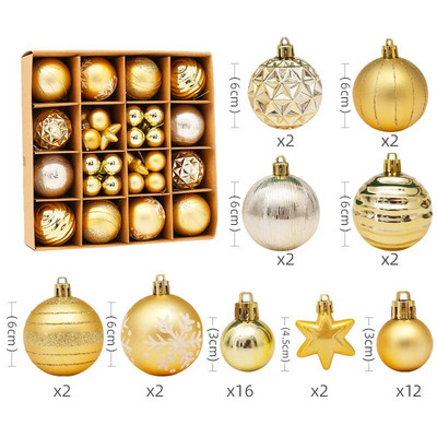42-44 ΤΕΜ/Σετ Κρεμάστρες Χριστουγεννιάτικης Μπάλας σε Κουτιά 6cm Σετ Κουτί δώρου Ζωγραφισμένο σε ειδικό σχήμα Χριστουγεννιάτικο Δέντρο Διακόσμηση Μενταγιόν για πάρτι σπιτιού