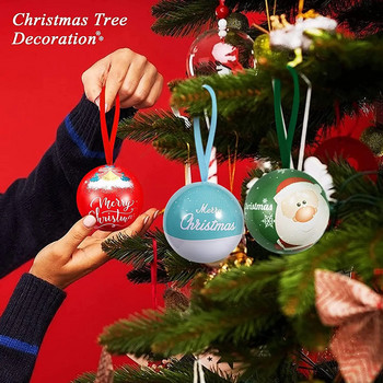 Διακοσμητικό χριστουγεννιάτικο δέντρο 7 εκ. Μπιμπρίκι με στάμπα Χριστουγεννιάτικου πάρτι Κρεμαστό στολίδι για χριστουγεννιάτικα στολίδια σπιτιού Κονσέρβες δώρο