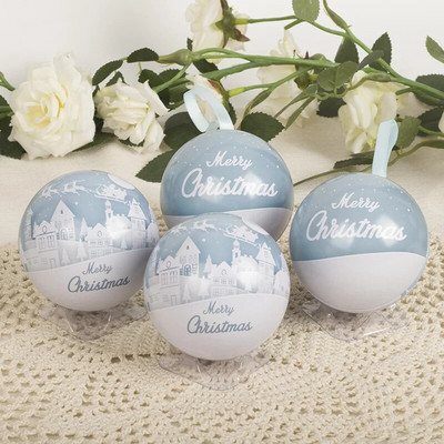 Kuglica za dekoraciju božićnog drvca od 7 cm, otisnuta kuglica za božićnu zabavu, viseća kuglica za dom, božićni ukrasi, limenke slatkiša, poklon