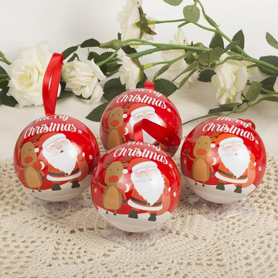 Kuglica za dekoraciju božićnog drvca od 7 cm, otisnuta kuglica za božićnu zabavu, viseća kuglica za dom, božićni ukrasi, limenke slatkiša, poklon