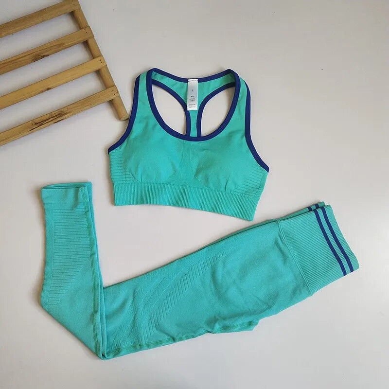 Bešavni sportski set Ženski 4 boje 2-dijelni kratki top grudnjak Kratke hlače Joga Sportsko odijelo Odjeća za trčanje Odjeća za fitness Komplet za teretanu
