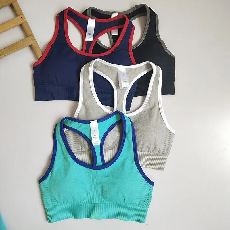 Bešavni sportski set Ženski 4 boje 2-dijelni kratki top grudnjak Kratke hlače Joga Sportsko odijelo Odjeća za trčanje Odjeća za fitness Komplet za teretanu