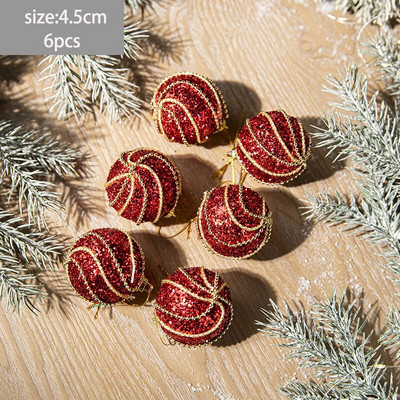 6 τμχ Χριστουγεννιάτικο μενταγιόν με πράσινη μπάλα αφρού χριστουγεννιάτικου δέντρου Διακοσμητικά χιονόμπαλα Κρεμαστά στολίδια Navidad Πρωτοχρονιάτικο Παράθυρο Διακόσμηση τοίχου