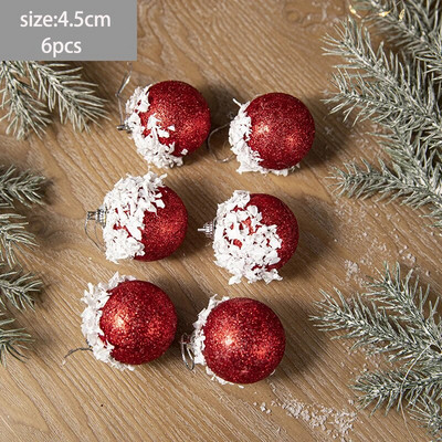 6 τμχ Χριστουγεννιάτικο μενταγιόν με πράσινη μπάλα αφρού χριστουγεννιάτικου δέντρου Διακοσμητικά χιονόμπαλα Κρεμαστά στολίδια Navidad Πρωτοχρονιάτικο Παράθυρο Διακόσμηση τοίχου