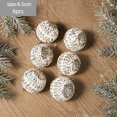 6 τμχ Χριστουγεννιάτικο μενταγιόν με πράσινη μπάλα αφρού χριστουγεννιάτικου δέντρου Διακοσμητικά χιονόμπαλα Κρεμαστά στολίδια Navidad Πρωτοχρονιάτικο Παράθυρο Διακόσμηση τοίχου