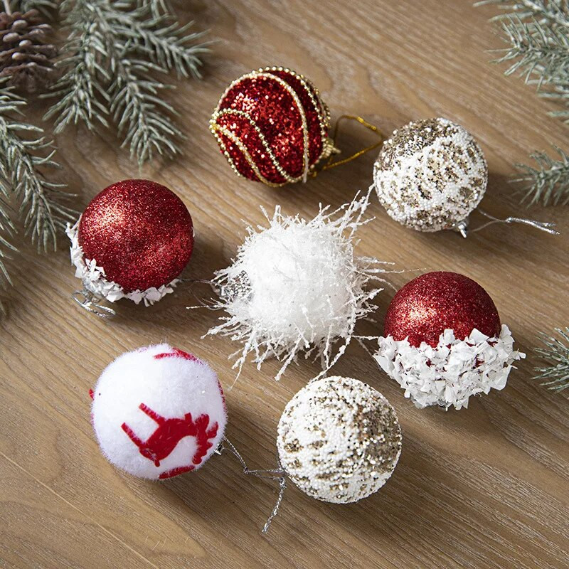 6 τμχ Χριστουγεννιάτικο μενταγιόν με πράσινη μπάλα αφρού χριστουγεννιάτικου δέντρου Διακοσμητικά χιονόμπαλα Κρεμαστά στολίδια Navidad Πρωτοχρονιάτικο Παράθυρο Διακόσμηση τοίχου