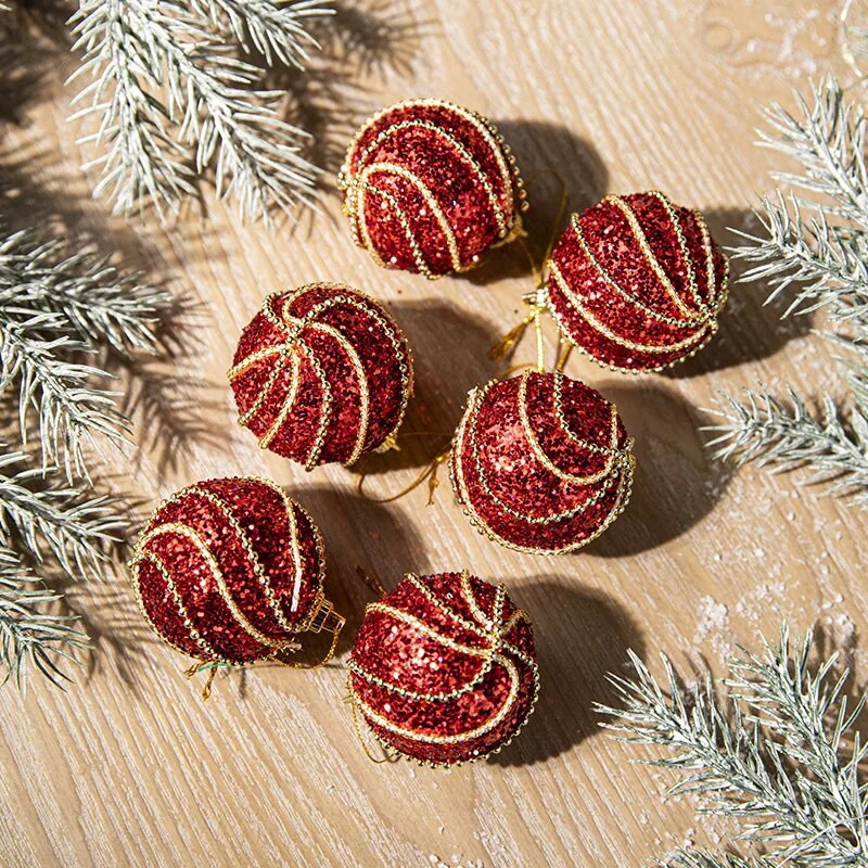 6 τμχ Χριστουγεννιάτικο μενταγιόν με πράσινη μπάλα αφρού χριστουγεννιάτικου δέντρου Διακοσμητικά χιονόμπαλα Κρεμαστά στολίδια Navidad Πρωτοχρονιάτικο Παράθυρο Διακόσμηση τοίχου