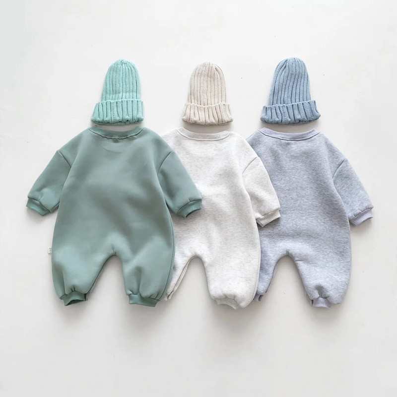 Winter Fleece Baby Dinosaur Romper για αγόρια Κορίτσια Φαρδιά φούτερ Casual Romper Βρεφικά ρούχα Νεογέννητα βαμβακερά φορμάκια One Piece