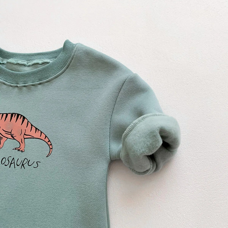 Winter Fleece Baby Dinosaur Romper για αγόρια Κορίτσια Φαρδιά φούτερ Casual Romper Βρεφικά ρούχα Νεογέννητα βαμβακερά φορμάκια One Piece