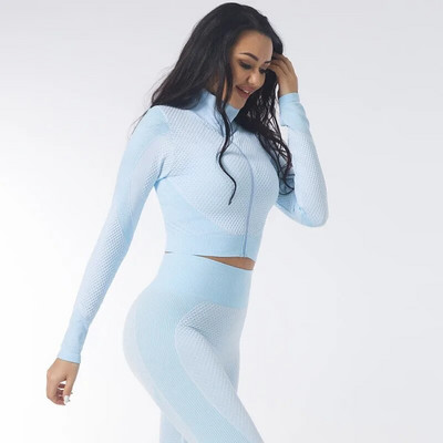 3 τμχ Σετ γιόγκα χωρίς ραφές Ρούχα γυμναστικής Γυναικεία στολή γιόγκα Αθλητικά Γυναικεία κολάν προπόνησης Κορυφαία αθλητικά ρούχα Προπόνηση