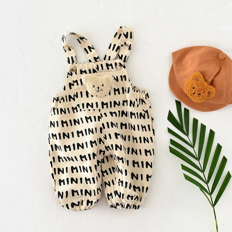 Βρεφικά βρεφικά φθινοπωρινά ρούχα Βαμβακερές φόρμες για μωρά αγόρια κοριτσάκια Bear ριγέ ολόσωμη φόρμα κορεατικού στυλ Μικρά κορίτσια Φαρδιά casual παντελόνια