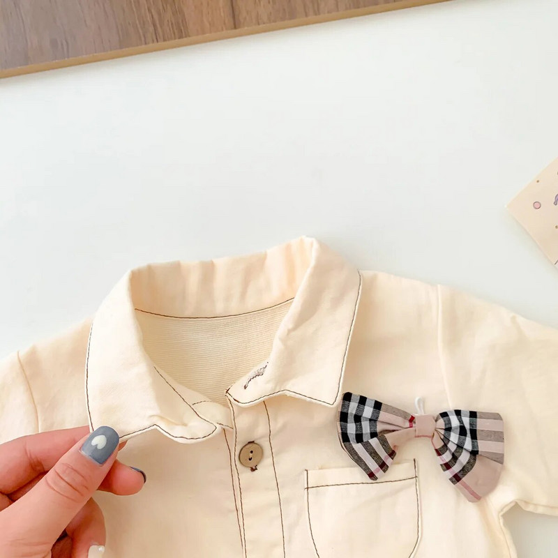 Proljetna odjeća za bebe 2023. Novorođenčad Dječaci Džentlmenski bodiji Pamučne mašne Kravata Majica Kombinezon za malu djecu Božićna odjeća