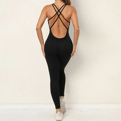 One Pieces Bodysuit seljata spordikostüüm joogakomplekt Fitness seljata džemprid Spordirõivad Jõusaal Jooksukoolitus Treening Sportlik ülikond