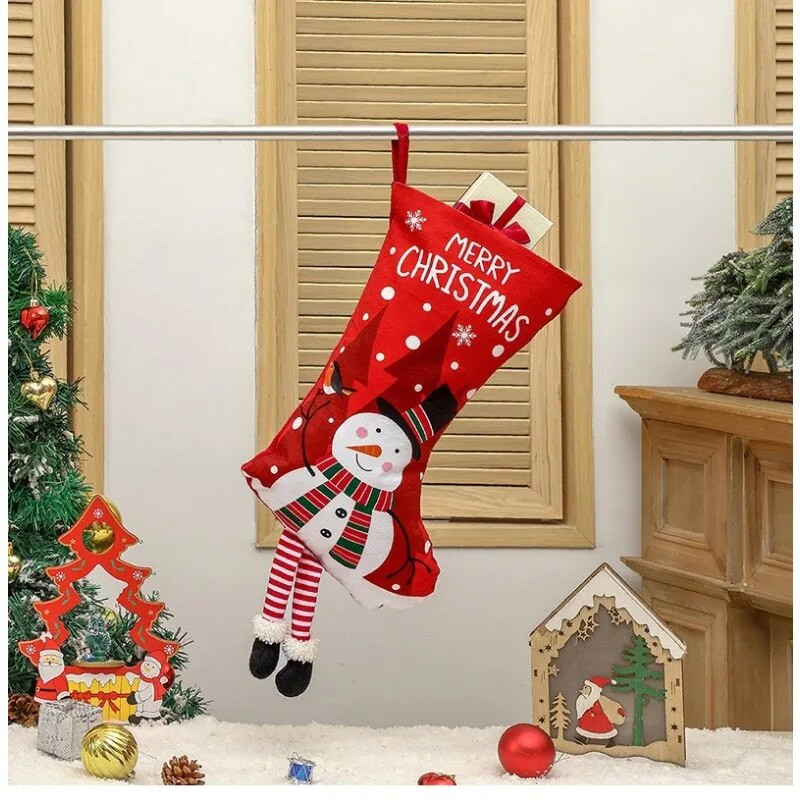 1τμχ Χριστουγεννιάτικο Δέντρο Στολισμός Χριστουγεννιάτικες Κάλτσες Κρεμαστό Στολίδια Χριστουγεννιάτικες τσάντες δώρου Παιδικές τσάντες καραμέλα Πρωτοχρονιάτικο τζάκι Διακόσμηση δέντρου