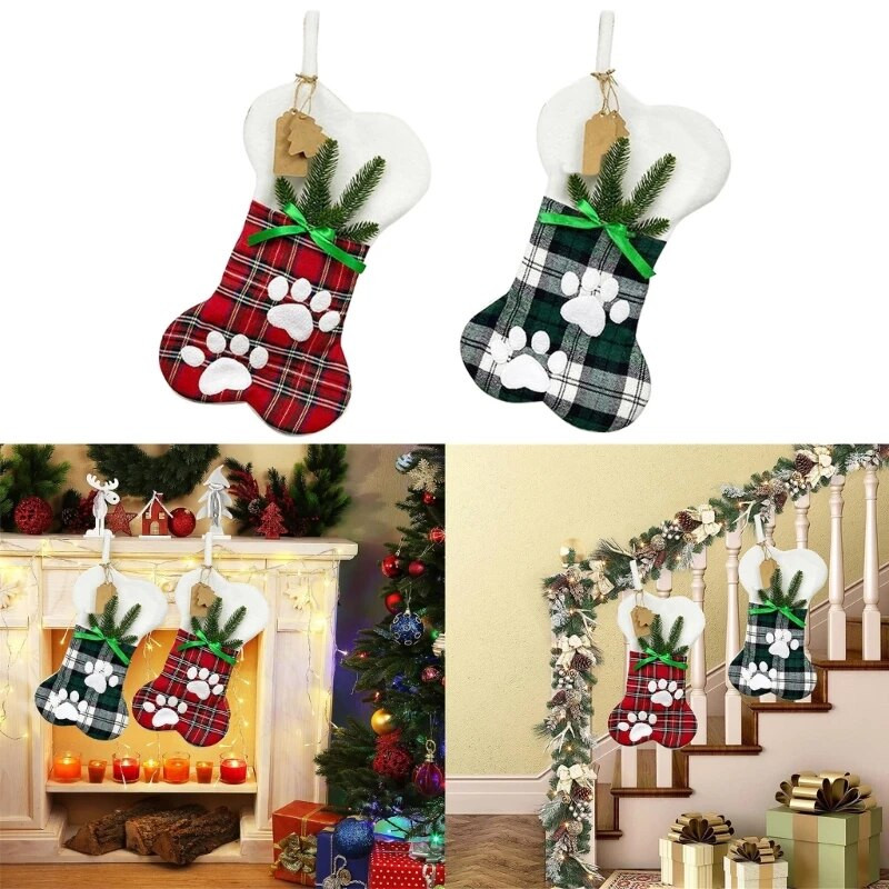 Svētku krāsains Ziemassvētku zeķes Ziemassvētku iekarināms ornaments