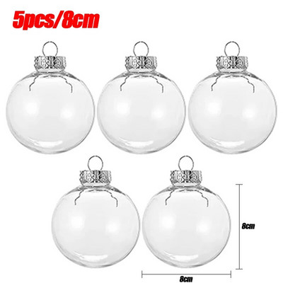 5 τμχ Διαφανής Χριστουγεννιάτικη Μπάλα Πλαστική Γεμιζόμενη Μπιχλιμπίδι Κρεμαστό στολίδι Χριστουγεννιάτικο Δέντρο Κρεμαστό Διακόσμηση σε κουτί χριστουγεννιάτικου δώρου