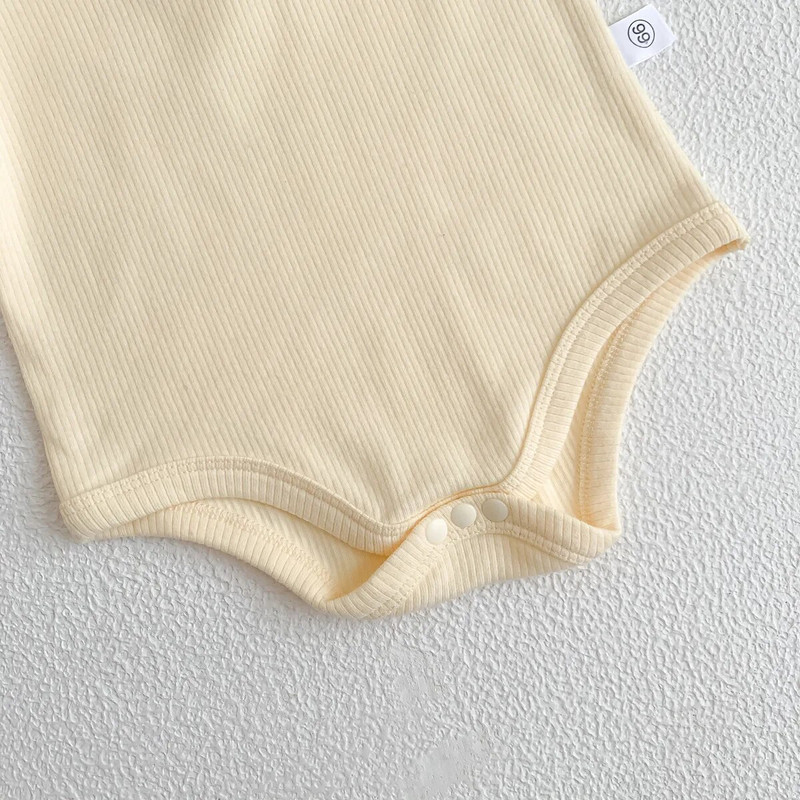 Četru sezonu zīdaiņu bodiji jaundzimušajiem zēniem meitenēm ar garām piedurknēm masīvas kokvilnas rievotas kombinezonas zīdaiņu viengabalains 0-24M zīdaiņu apģērbs