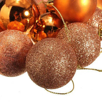 24 τμχ/σετ Πολύχρωμες μπάλες για χριστουγεννιάτικο δέντρο Glitter Gold Μαύρο Σπίτι Πρωτοχρονιάτικο Κρεμαστό Διακόσμηση Σετ μπάλες Αθραυστικά στολίδια 3cm