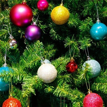 24 τμχ/σετ Πολύχρωμες μπάλες για χριστουγεννιάτικο δέντρο Glitter Gold Μαύρο Σπίτι Πρωτοχρονιάτικο Κρεμαστό Διακόσμηση Σετ μπάλες Αθραυστικά στολίδια 3cm