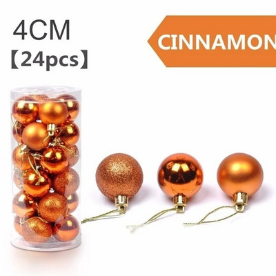 24gab/komplekts Krāsainas Ziemassvētku eglīšu bumbiņas Mirdzoši Zelts Melns Mājas Jaunais gads Iekarināms Dekorācijas Bumbiņu komplekts Neplīstoši Rotāti 3CM