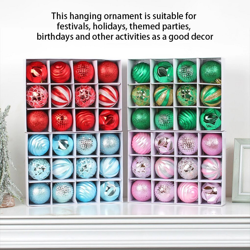 12PCS 6CM Božićne kuglice Viseće Festivalske atmosfere Dekoracije Rođendanske Ukrasi za fotografije u zatvorenom prostoru na otvorenom