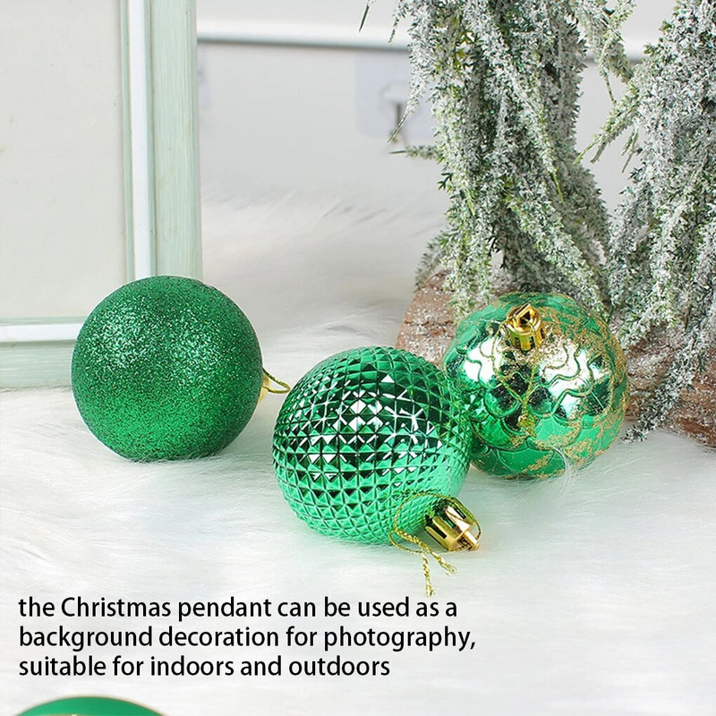 12PCS 6CM Božićne kuglice Viseće Festivalske atmosfere Dekoracije Rođendanske Ukrasi za fotografije u zatvorenom prostoru na otvorenom