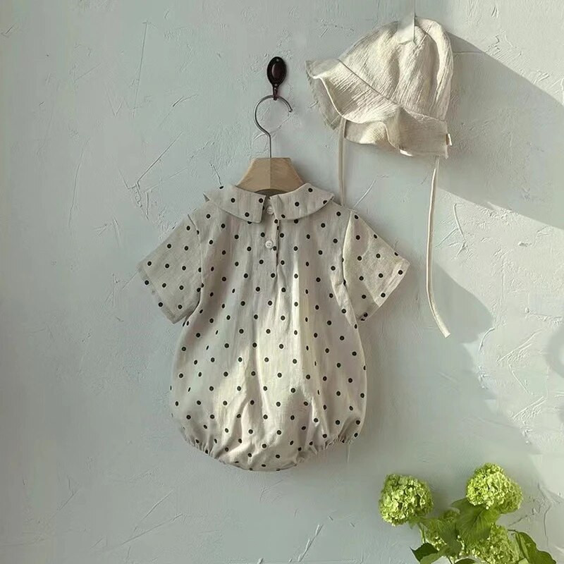 Ljetni dječji bodi kratkih rukava za dojenčad, dječake, široki prugasti kombinezon, ovratnik za lutke, djevojčice, djevojčice, pamučna odjeća za novorođenčad