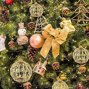 6 τμχ Χριστουγεννιάτικη μπάλα Χρυσή Κούφη Χριστουγεννιάτικη μπάλα Κρεμαστή Χριστουγεννιάτικο Δέντρο Μενταγιόν Χριστουγεννιάτικα Στολίδια Γαμήλιο πάρτι Διακόσμηση σπιτιού