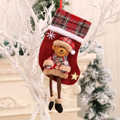 Velike božićne čarape Djed Božićnjak Elk Vrećica sa slatkišima Ukrasi za božićno drvce Viseći privjesak Vrećica s božićnim ukrasima za Novu 2024.