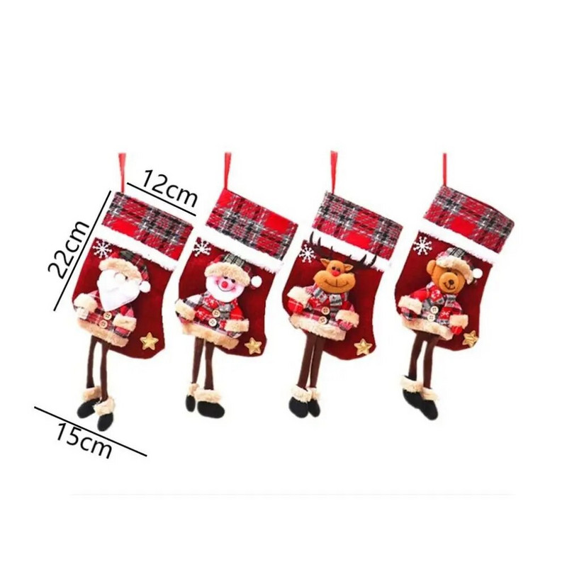 Velike božićne čarape Djed Božićnjak Elk Vrećica sa slatkišima Ukrasi za božićno drvce Viseći privjesak Vrećica s božićnim ukrasima za Novu 2024.